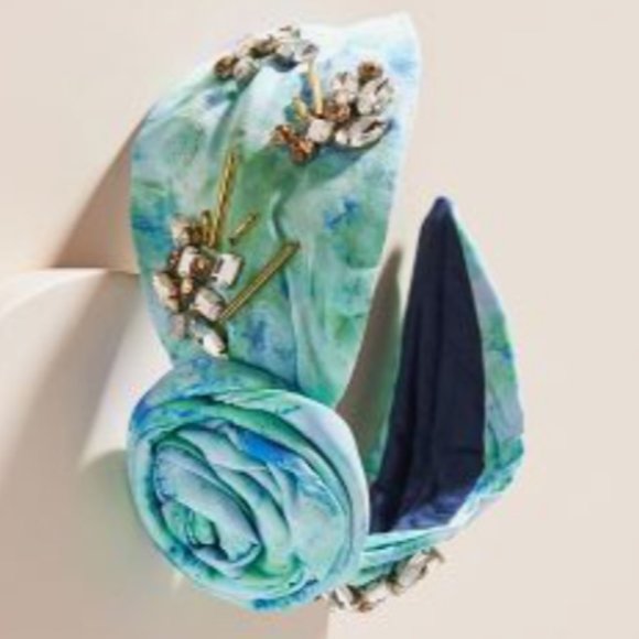 NWT, Anthropologie Shibori Rosette Embellished Headband main image 5